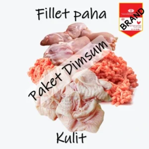 Produk paket dimsum paha fillet dan kulit ayam